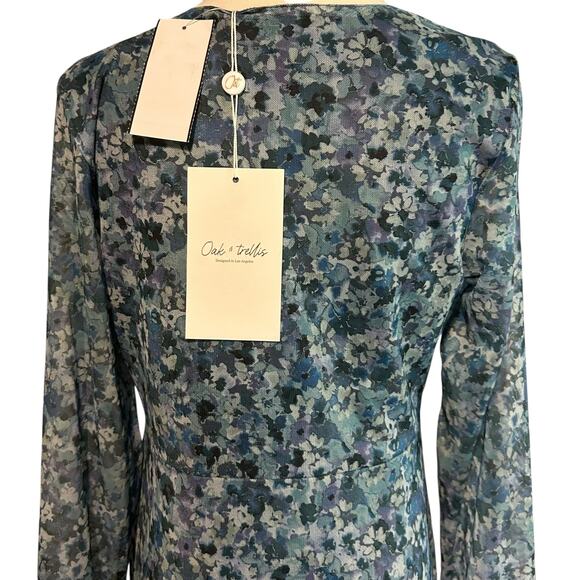 Oak & Trellis Dress NWT SZ XL Midi Oceanview Baby Doll Long Sleeve Sheer HOCO - Picture 10 of 11